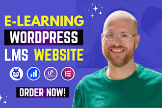 create a wordpress lms website for online courses, students and digital learning