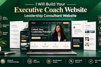 build executive coach website, leadership consulting, booking, personal branding
