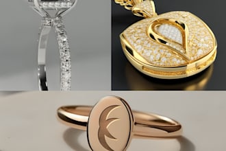 create 3d jewelry cad design, modeling and rendering