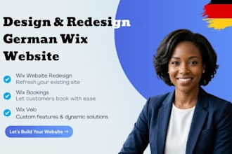 design, redesign german wix website, wix velo, wix website redesign wix bookings