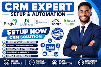 setup projul jobnimbus acculynx roofr workflow houzz pro close io CRM automation