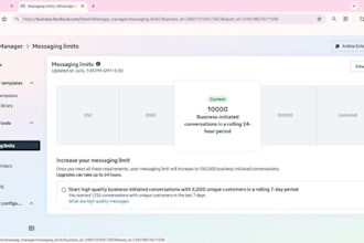 whatsapp business api setup, meta verification and bm 2k 10k 100k limit