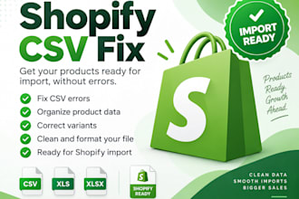 fix shopify CSV import errors and product variants
