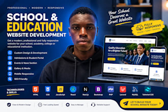 build, develop and design a modern school education website
