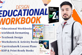 design workbooks, textbooks, worksheets, kdp formatting, kids workbook