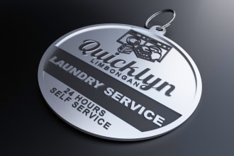 make logo with 3d keychain mockup