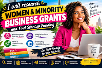 research women and minority business grants and find startup funding