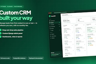 build a custom CRM with python django and postgresql database