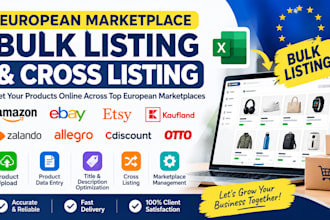 bulk product listing to kaufland zalando european marketplace via excel CSV
