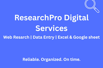 do web research and data entry for your business
