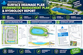 design surface drainage plan, stormwater management plan, and hydrology report