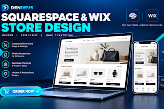 build wix squarespace website and design or redesign squarespace online store