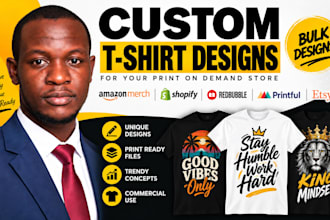 design bulk custom t shirt graphics for print on demand stores
