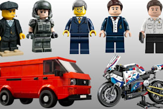 design 3d custm lego model, lego technic car, bike, toy, house with xml partlist