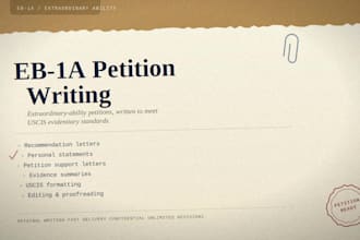 write eb1a petition eb1 visa application letter uscis immigration documents