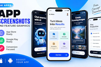 design ai app screenshots and feature graphics