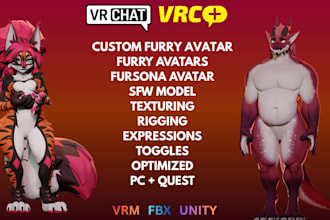 custom 3d vrchat furry avatar sfw vrc furry nsfw avatar fursona vtuber 3d model