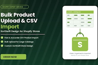 shopify sortswift bulk product upload CSV import and shopify sortswift design