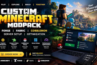 create custom minecraft modpack forge fabric cobblemon server setup optimization
