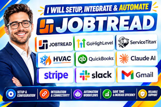 jobtread gohighlevel servicetitan hvac quickbooks claude ai stripe slack gmail