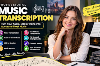 music transcription sheet piano transcribe score midi audio to sheet notation