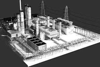 create 3d refinery, oil gas plant, piping and equipment cad models