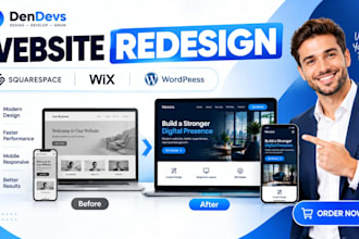 redesign squarespace, wix and websites to your teste