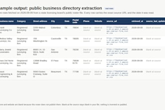 extract a public business directory into a clean spreadsheet
