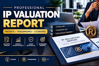 prepare rics style IP valuation reports for patents trademarks and licensing