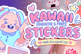 design cute kawaii custom stickers and sticker packs