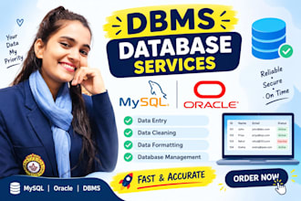 do  mysql oracle database data entry, data management  work for 1 hour