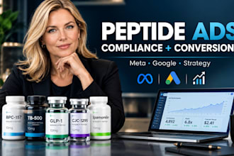 setup meta peptide facebook ads google tiktok campaign ads peptide meta ads seo