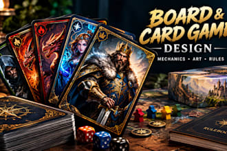 design your custom board game, card game, tabletop game and game mechanics