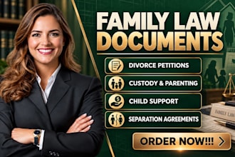 draft divorce, custody, support and separation legal documents
