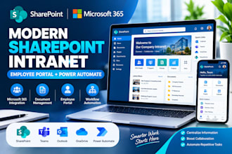build a modern sharepoint intranet, employee portal and power automate workflows
