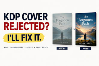 fix error rejected book cover, resize amazon kdp ingramspark rejected cover