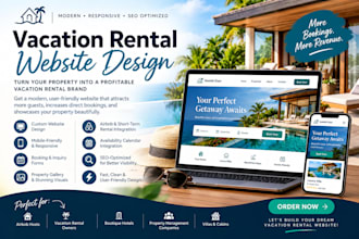 create vacation rental website, airbnb website, rental website, vacation website