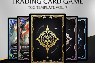 design a professional tcg card template, game card layout, trading card