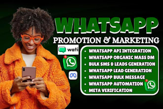 do whatsapp promotion, marketing, API integration, bulk messaging and automation