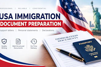prepare USA immigration support letters, personal statements, declaration