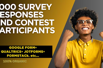get 5000 survey responses for google form, questionnaires, polls and contest
