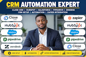 setup close crm hubspot salesforce pipedrive zendesk crm and zapier integration