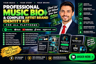 create your professional music bio and complete artist brand identity kit