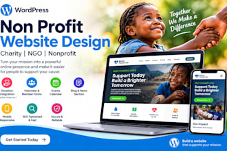 design wordpress nonprofit website for nonprofit charity, donation ngo,nonprofit