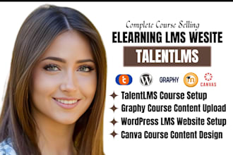 do course content on talentlms graphy canva and wordpress lms course development