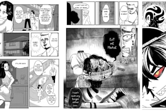 create detailed nsfw anime manga illustration, manga comic art, manga artist