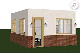 design 3d small house interior in 5d planner with floor plan