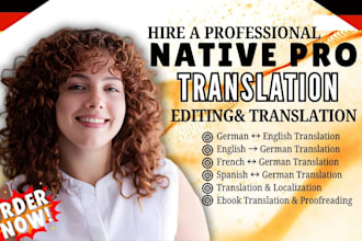translate your german ebook to english and english to german, edit german ebook
