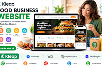kleap food truck restaurant cafe coffee bakery shop juice bar delivery website