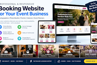 build photographer photo booths florists caterers event planners booking website